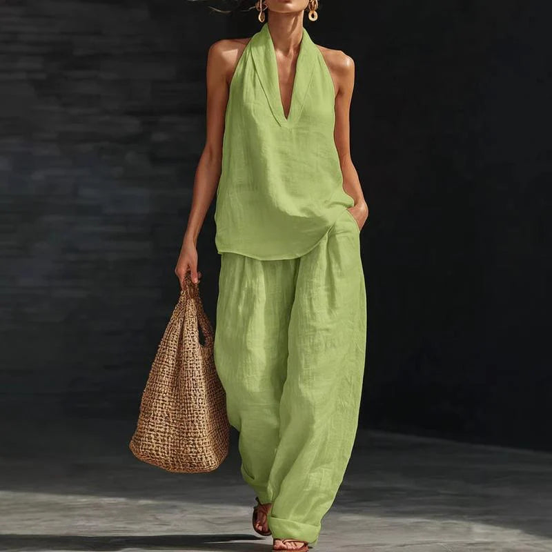Ainhoa | Conjunto de dos piezas con textura de lino Precio normal