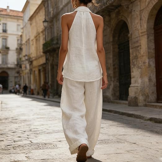 Ainhoa | Conjunto de dos piezas con textura de lino Precio normal