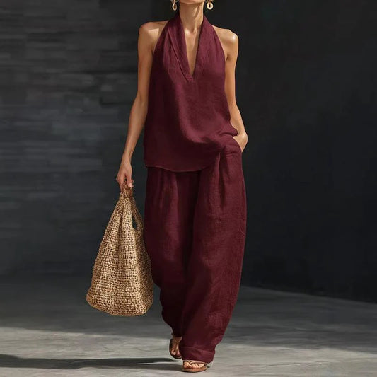 Ainhoa | Conjunto de dos piezas con textura de lino Precio normal