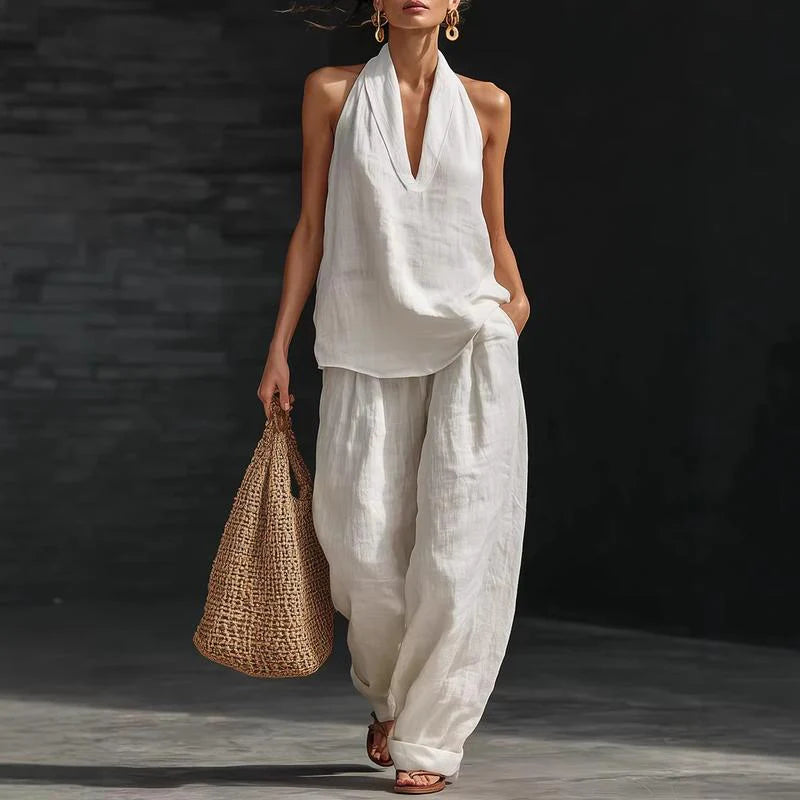 Ainhoa | Conjunto de dos piezas con textura de lino Precio normal