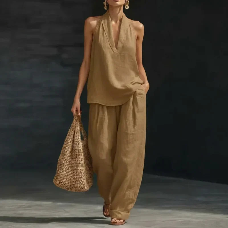 Ainhoa | Conjunto de dos piezas con textura de lino Precio normal