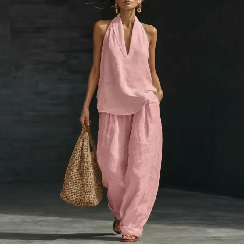 Ainhoa | Conjunto de dos piezas con textura de lino Precio normal