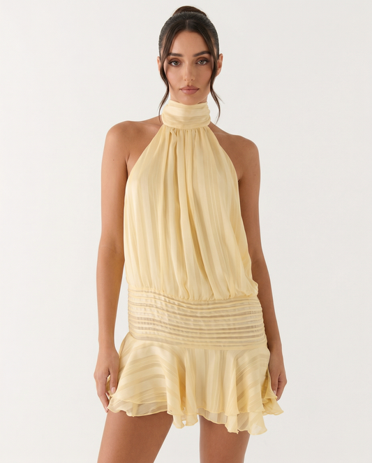 Vestido Mini Brillo Dorado