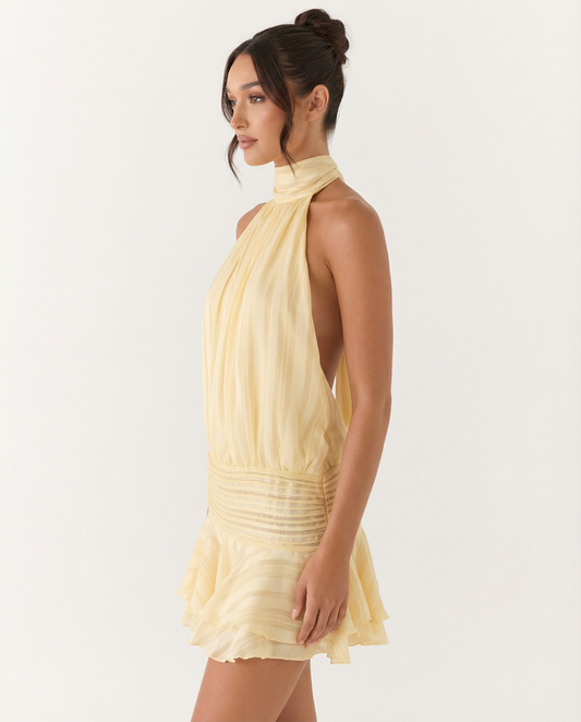 Vestido Mini Brillo Dorado