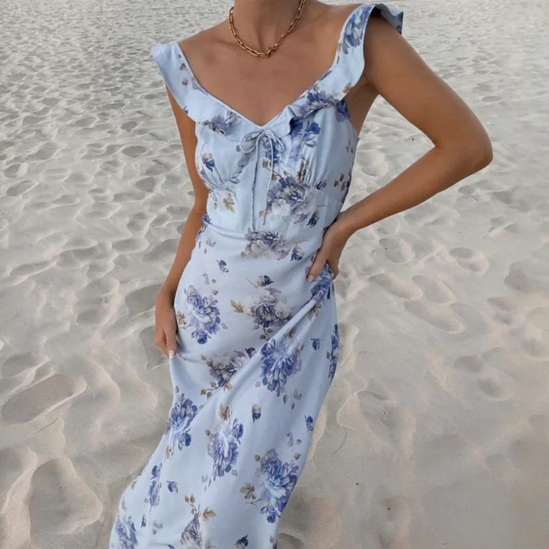 Lidia | Vestido Satinado Elegancia Floral